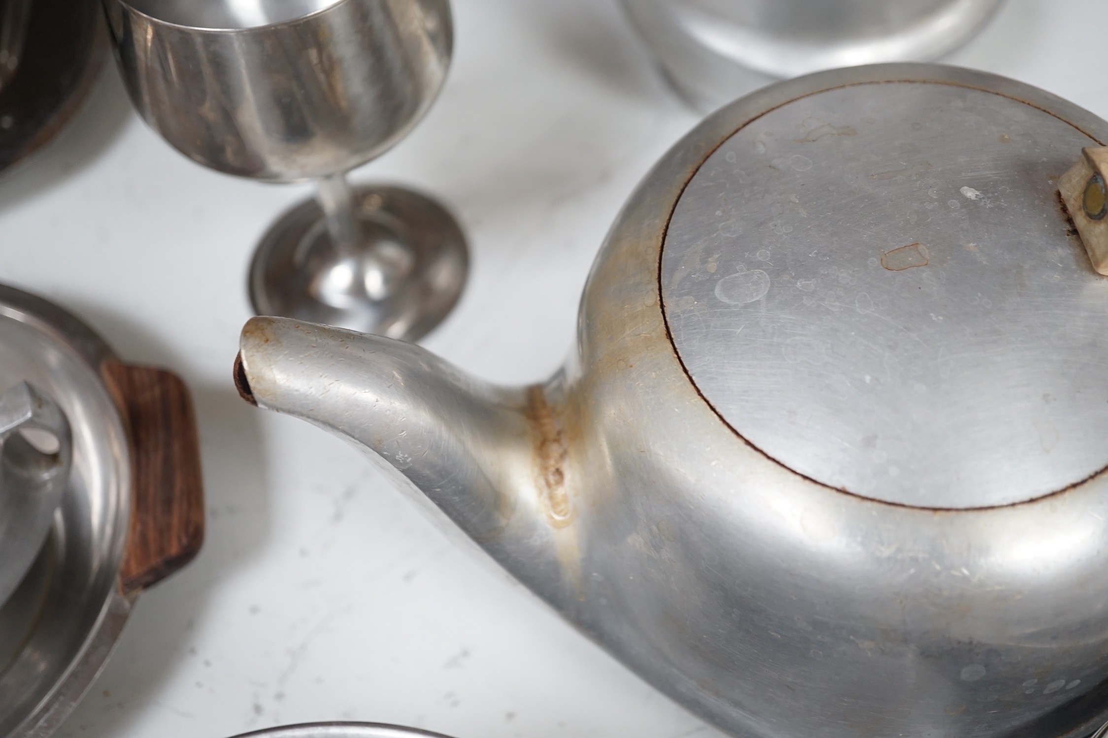 Various 1960's stainless steel wares including Danish and Piqcuot ware